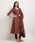 Cotton Cambric Printed Kurta Set with Dupatta 