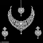 Alloy Necklace with Earrings & Maangtika for Women 
