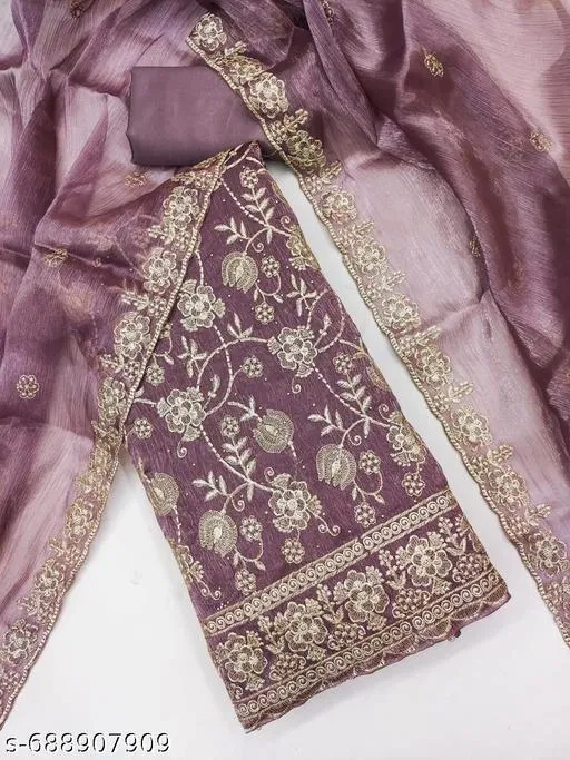 Embroidered Anarkali Suit for Women (Pink, Un Stitched)