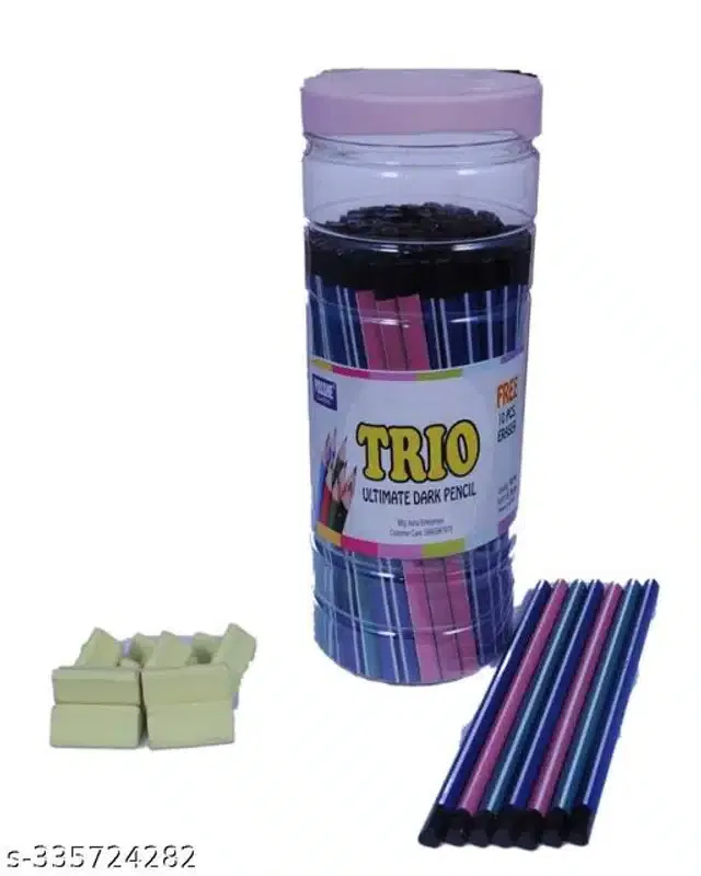 100 Pcs Pencils with 10 Pcs Eraser (Multicolor, Set of 2)