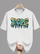 Polyester Printed Half Sleeves T-Shirts For Men, White 