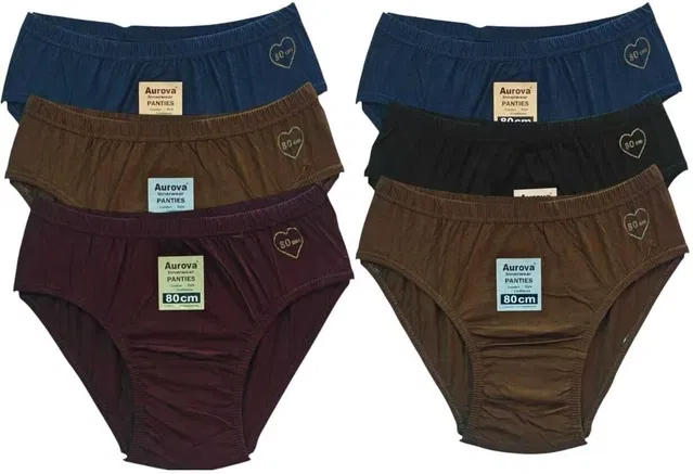 Cotton Blend Briefs for Women, Multicolour, Pack of 6 (XL)