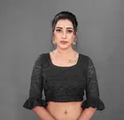 Net Solid Saree for Women 