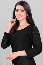 Net Kurti for Women,  Black  