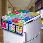 KANUSHI Industries® 1Pc Fridge Cover for Top with 6 Utility Pockets + 1 Handles Covers + 3 Fridge Mats 