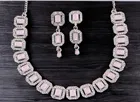 Alloy Choker Necklace with Earrings for Women 
