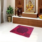 Chenille Velvet Pooja Mats (Pink, 60x60 cm)