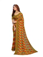 Georgette Printed Saree for Women 