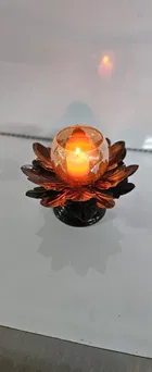Metal Decorative Moroccan-Style Candle Holder (Black, Pack of 1)