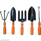 Iron Gardening Tools (Black & Orange, Set of 5)