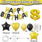 8th Happy Birthday Balloon Decoration Kit Golden & Black, Set Of 1