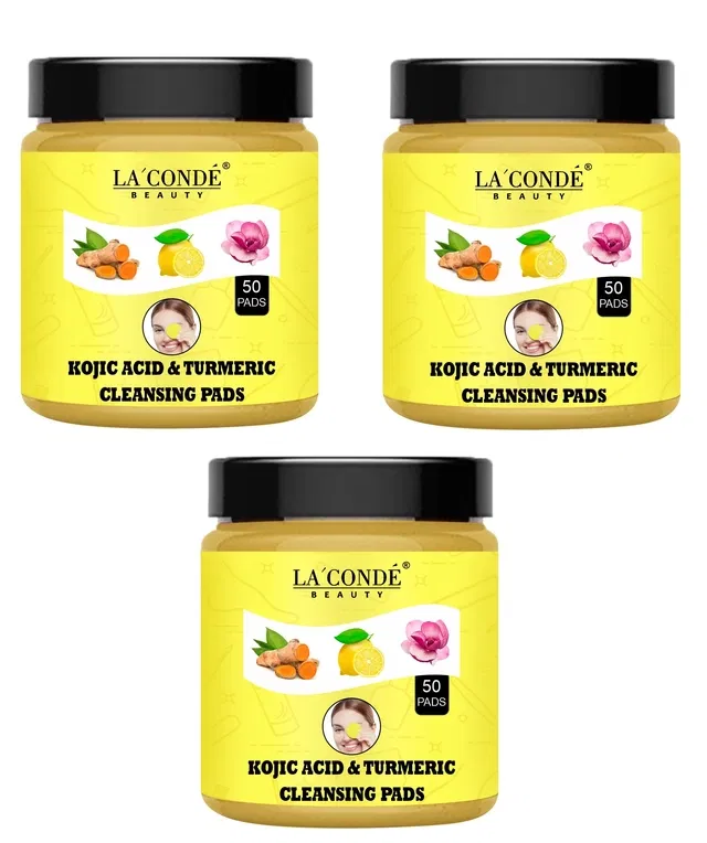 La'Conde Turmeric & Kojic Acid 50 Pcs Cleansing Pads (Pack of 3)