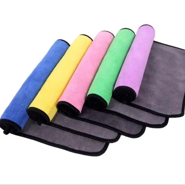 Microfiber Car Cloth & Towels (Multicolour, 30x40 cm) (Pack of 5)