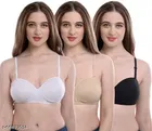Cotton Blend Solid Padded Bra for Women 