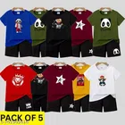 Cotton Blend Printed Clothing Set for Boys, Multicolour, Pack Of 5 