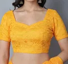 Net Solid Saree for Women 