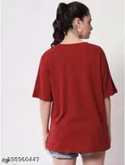 Cotton Blend T-shirt for Women, Maroon 