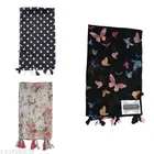 Chiffon Scarves for Women, Multicolor, Pack of 3