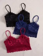 Cotton Solid Padded Bras for Women, Multicolour, Pack of 3 