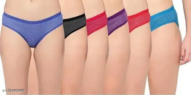 Cotton Blend Briefs for Women (Multicolor, XL)