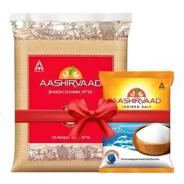 Aashirvaad Atta 5 Kg + Aashirvaad Salt 1 kg