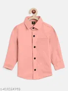 Solid Cotton Blend Long Sleeve Shirt for Boys 