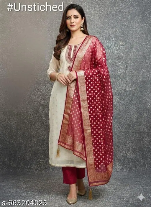 Semi-Stitched Suits (Multicolor, 6.25 meter (L)) (Multicolor, 5.85 meter for Women (S)
