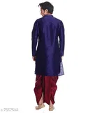 Silk Solid Kurta with Dhoti for Men 