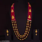 Brass Necklace with Earrings for Women 