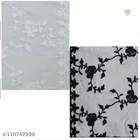 Net Self Design Dupatta for Women, Black 