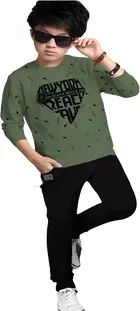 Cotton Blend Round Neck T-Shirts for Boys 