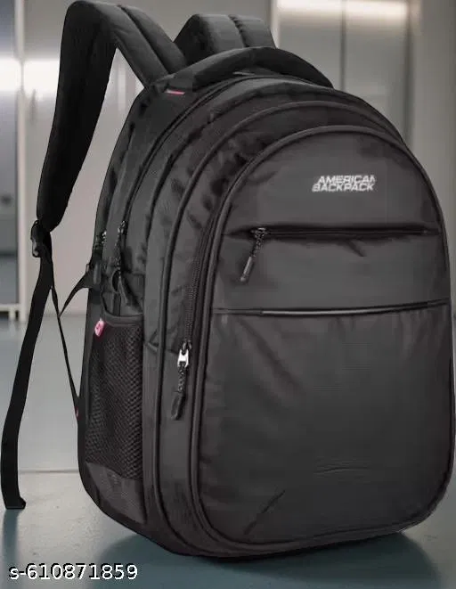 Polyester Backpack for Men & Women, Black
