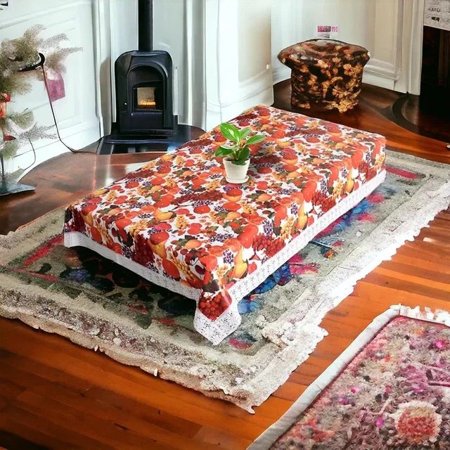 PVC Printed 4 Seater Table Cover (Multicolor, 40x60 Inches)
