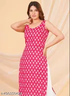 Cotton Printed Kurti for Women, Pink 