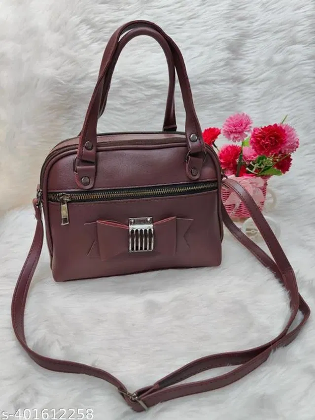 PU Sling Bag for Women (Maroon)