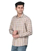 Cotton Blend Full Sleeves Chequered Shirt for Men 