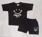 Cotton Blend Clothing Set for Boys (Black, 0-3 Months)