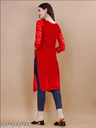 Net Kurti for Women,  Red  