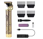 T9 Metal Buddha Trimmer for Men-Gold + TWS Earbuds[White] with 2-3 Hours Playback Time Combo