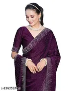 Georgette Embellished Saree For Women, Purple