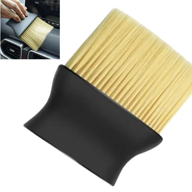Super Soft Microfiber Car Dashboard Cleaning Brush (Brown & Black)