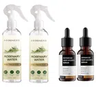 Combo of Rosemary Water (100 ml, Pack of 2) with 2 Pcs Advanced Hair Growth Serum (30 ml) (Set of 4)