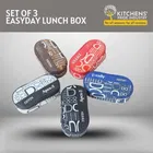 Easy Black Lunch Box With 2 Steel Containers, 1 Plastic Chapati Box And 1 Bag