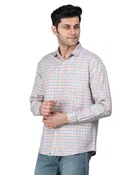 Cotton Blend Full Sleeves Chequered Shirt for Men 