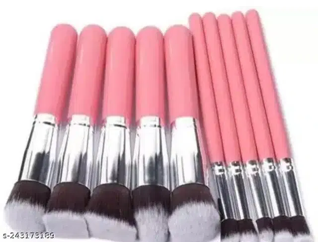 Premium Makeup Brushes (Multicolor, Set of 10)