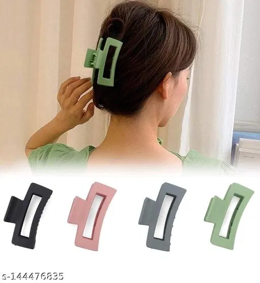 Plastic Hair Clutcher for Women & Girls (Multicolor, Pack of 6)