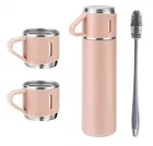 Stainless Steel Water Bottle with 3 Cups & 1 Silicon Brush 