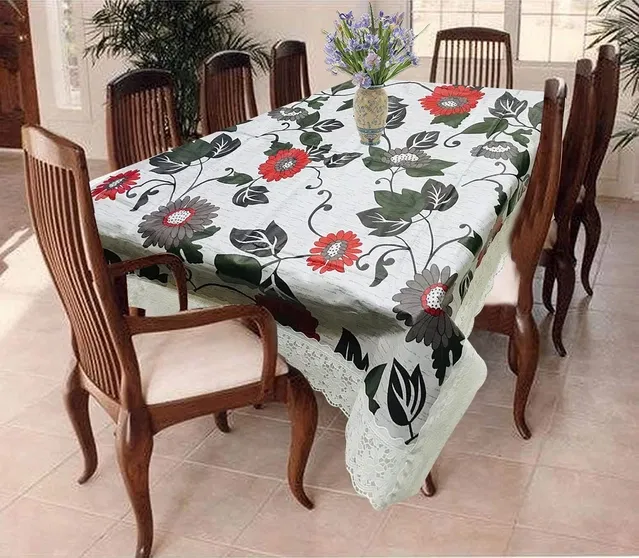 PVC Printed 4 Seaters Table Cover (Multicolor, 40x60 inches)