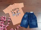 Cotton Printed Top & Bottom Set for Kids 