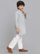 Cotton Blend Kurta with Pyjama for Boys 